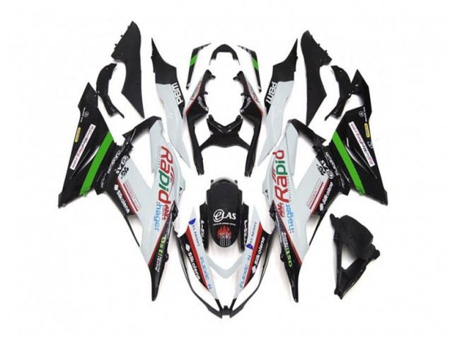 ABS Kits Carenado ZX6R 13-18 - Blanco Negro
