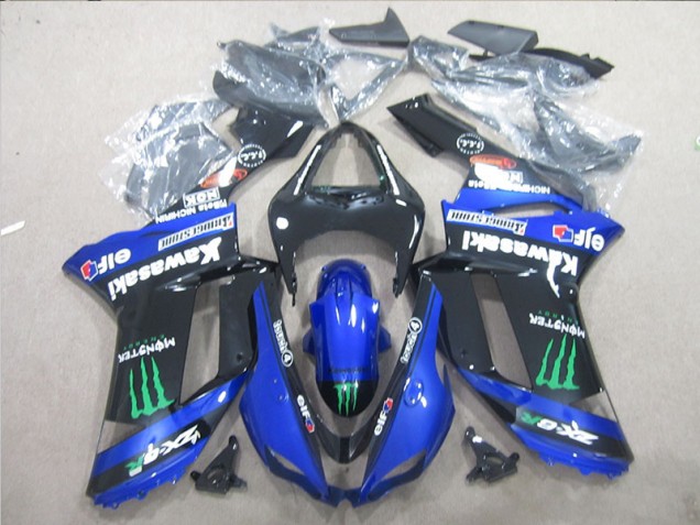 ABS Plástica ZX6R 07-08 - Negro Azul Verde Monster ABS Plástica ZX6R 07-08 - Negro Azul Verde Monster