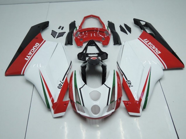 Carenado Ducati 749 999 03-04 - Blanco Rojo con Cola Open Carenado Ducati 749 999 03-04 - Blanco Rojo con Cola Open