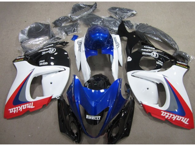 Carenado GSXR 1300 Hayabusa 08-19 - Blanco Azul Makita Carenado GSXR 1300 Hayabusa 08-19 - Blanco Azul Makita