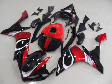 Carenado R1 07-08 - Negro Rojo Brillante