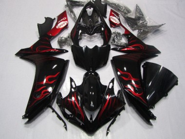 Carenado R1 07-08 - Negro Rojo Llama