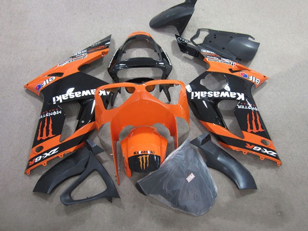 Carenado ZX6R 03-04 - Negro Naranja Monster