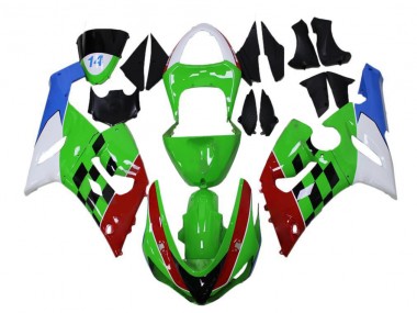 Carenado ZX6R 05-06 - Verde Rojo Blanco Azul
