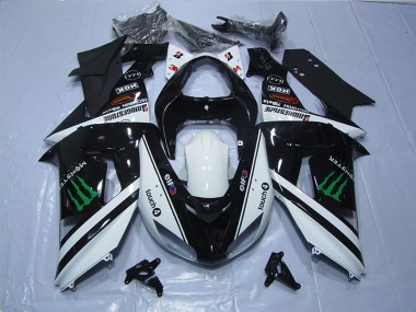 Carenado ZX6R 07-08 - Negro Blanco Monster Touch4