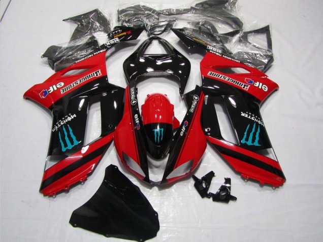 Carenado ZX6R 07-08 - Rojo Negro Monster Carenado ZX6R 07-08 - Rojo Negro Monster