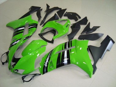 Carenado ZX6R 07-08 - Verde & Plata Raya