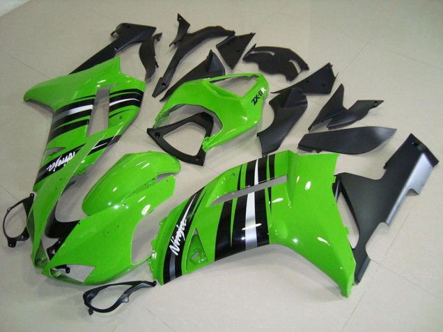 Carenado ZX6R 07-08 - Verde & Plata Raya