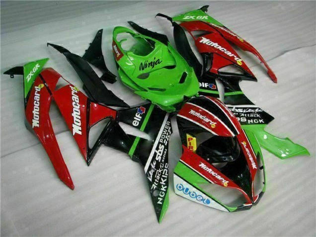 Carenado ZX6R 09-12 - Negro Rojo Verdecard Carenado ZX6R 09-12 - Negro Rojo Verdecard