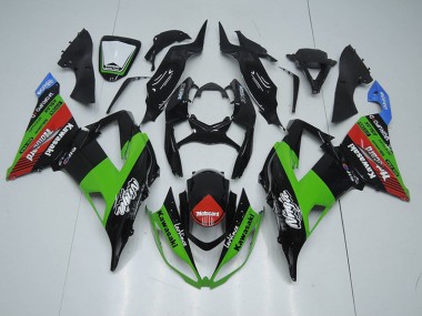 Carenado ZX6R 13-18 - Negro Verde Rojacard