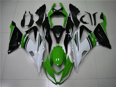 Carenado ZX6R 13-18 - Verde Blanco Negro