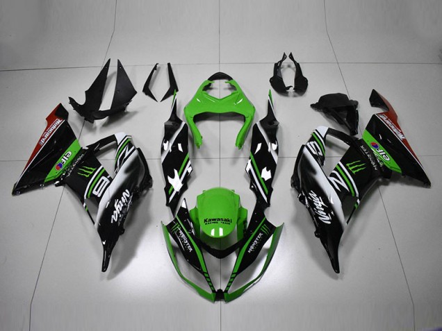Carenado ZX6R 13-18 - Verde Negro Blanco Carenado ZX6R 13-18 - Verde Negro Blanco