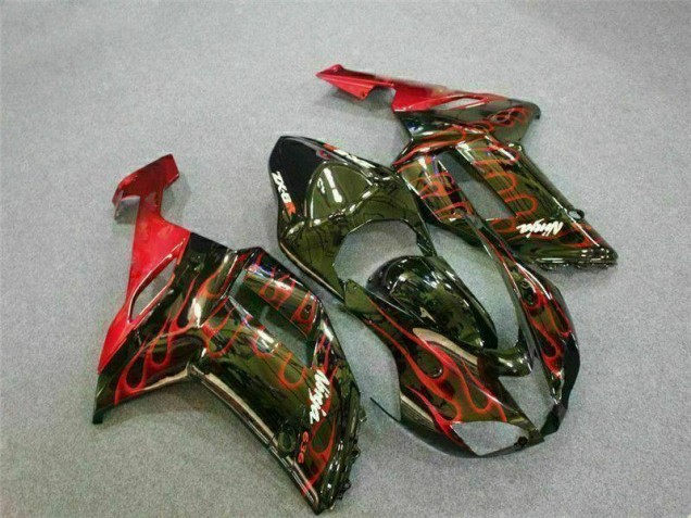 Kit Carenado ZX6R 07-08 - Negro Rojo Llama Kit Carenado ZX6R 07-08 - Negro Rojo Llama