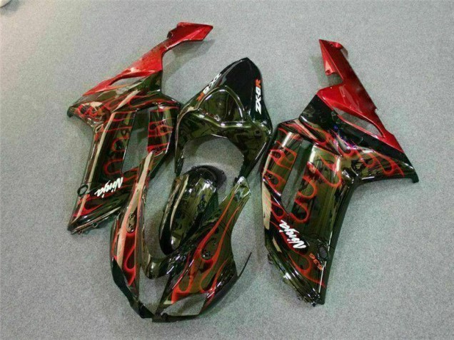 Kit Carenado ZX6R 07-08 - Negro Rojo Llama Kit Carenado ZX6R 07-08 - Negro Rojo Llama