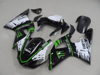Kits Carenado R1 00-01 - Negro Blanco Verde Monster