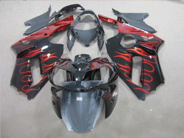 Kits Completo Carenado ABS ZX6R 07-08 - Negro Rojo Llama