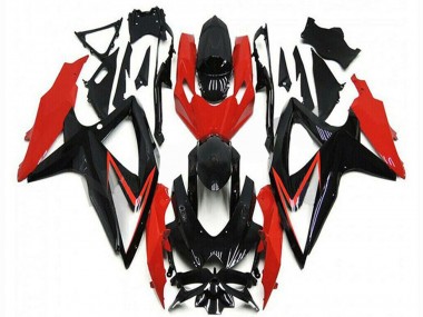 Carenados Moto Suzuki GSXR 600/750 2008-2010 - Rojo Negro Brillante Raya Fabricantes