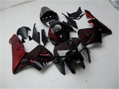 Kits Carenado Moto Honda CBR600RR 2005-2006 - Negro Brillante Rojo Llama Fabricantes