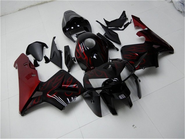 Kits Carenado Moto Honda CBR600RR 2005-2006 - Negro Brillante Rojo Llama Fabricantes