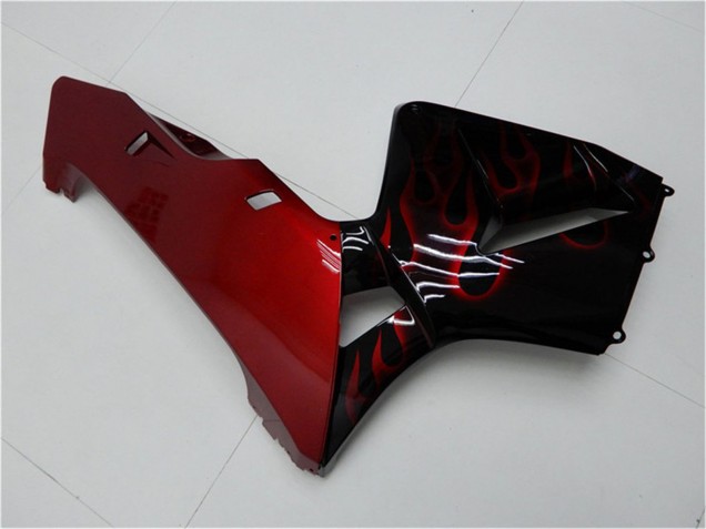 Kits Carenado Moto Honda CBR600RR 2005-2006 - Negro Brillante Rojo Llama Fabricantes