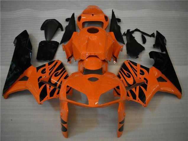 Carenado Moto Honda CBR600RR 2005-2006 - Naranja Negro Llama Fabricantes