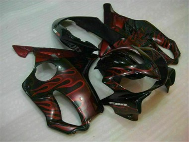 Carenados Moto Honda CBR600 F4i 2004-2007 - Negro Brillante Rojo Llama Fabricantes