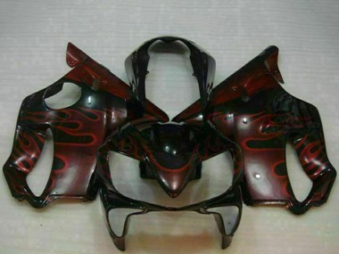 Carenados Moto Honda CBR600 F4i 2004-2007 - Negro Brillante Rojo Llama Fabricantes