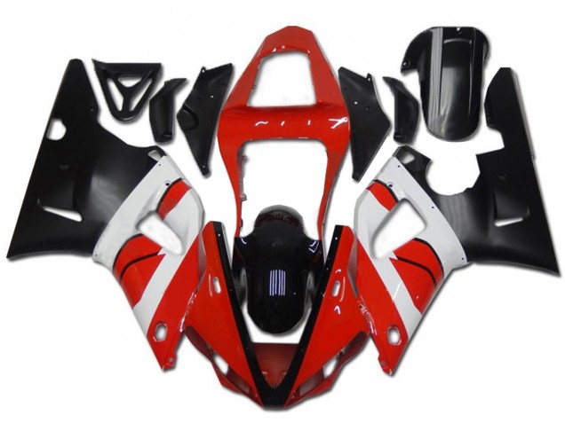 Carenado Moto Yamaha YZF R1 2000-2001 - Rojo Blanco Negro Brillante Fabricantes