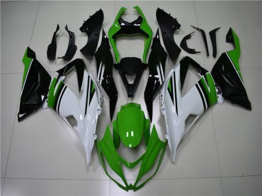 Carenados Moto Kawasaki ZX6R 2013-2018 - Verde Blanco Negro Brillante Fabricantes