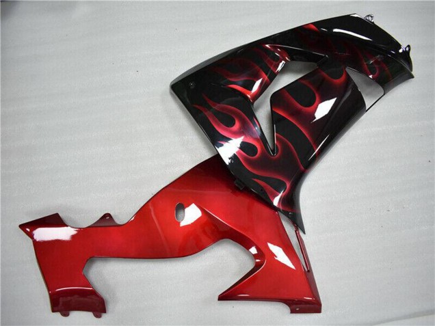 Carenado Moto Kawasaki ZX10R 2006-2007 - Negro Brillante Rojo Llama Fabricantes