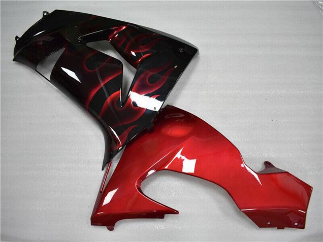 Carenado Moto Kawasaki ZX10R 2006-2007 - Negro Brillante Rojo Llama Fabricantes