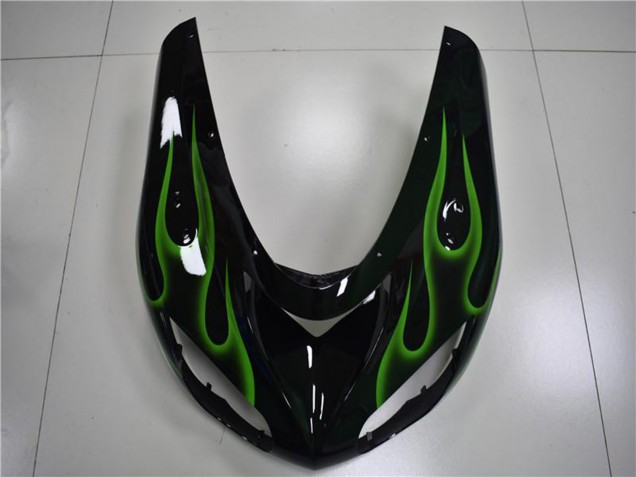 Carenados Moto Kawasaki ZX10R 2006-2007 - Negro Brillante Verde Llama Fabricantes