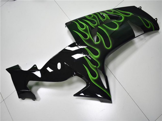 Carenados Moto Kawasaki ZX10R 2006-2007 - Negro Brillante Verde Llama Fabricantes