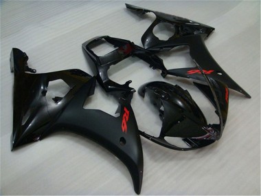 Carenados Moto Yamaha YZF R6 2003-2004 - Negro Brillante Negro Mate Rojo Calcomanías Fabricantes