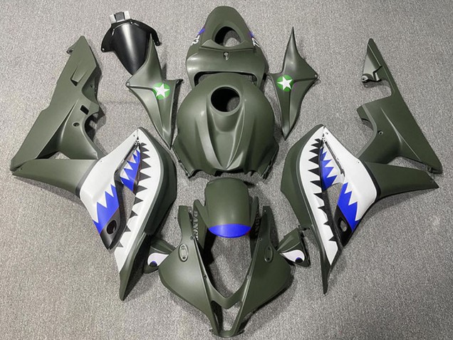 Carenados Moto Honda CBR600RR 2007-2008 - Verde Militar Blanco Azul Tiburón Fabricantes