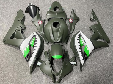 Carenados Moto Honda CBR600RR 2007-2008 - Verde Militar Blanco Verde Tiburón Fabricantes