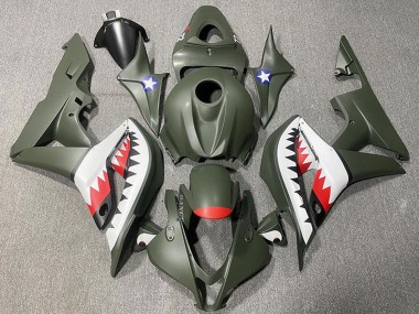 Carenados Moto Honda CBR600RR 2007-2008 - Verde Militar Blanco Rojo Tiburón Fabricantes