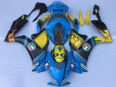 Carenados Moto Honda CBR1000RR 2012-2016 - Azul Amarillo Negro Brillante Tiburón Teeth Fabricantes