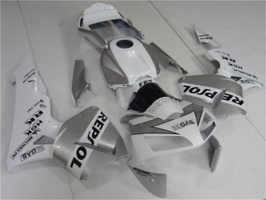 Carenado Moto Honda CBR600RR 2003-2004 - Blanco Plata Negro Repsol Fabricantes
