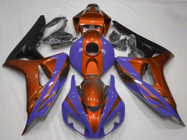 Carenados Moto Honda CBR1000RR 2006-2007 - Naranja Azul Negro Mate Fabricantes