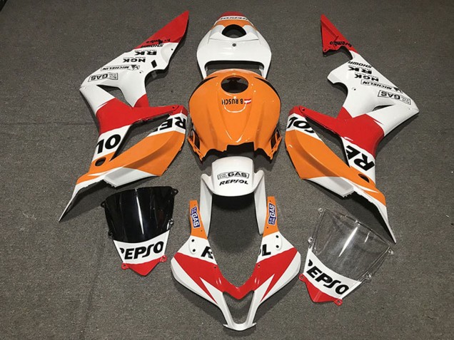 Carenado Moto Honda CBR600RR 2007-2008 - Naranja Blanco Rojo Negro Brillante Repsol Estilo Fabricantes
