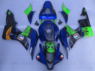 Carenados Moto Honda CBR600RR 2007-2008 - Azul Verde Negro Brillante Tiburón Fabricantes