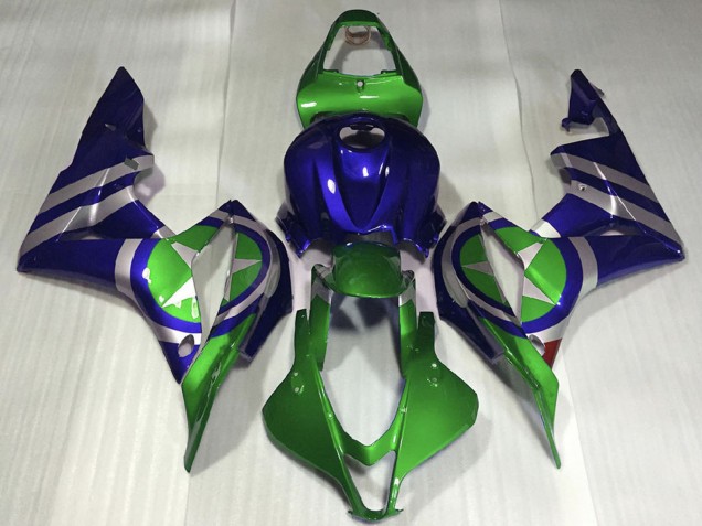 Carenados Moto Honda CBR600RR 2007-2008 - Azul Verde Plata Captain America Fabricantes