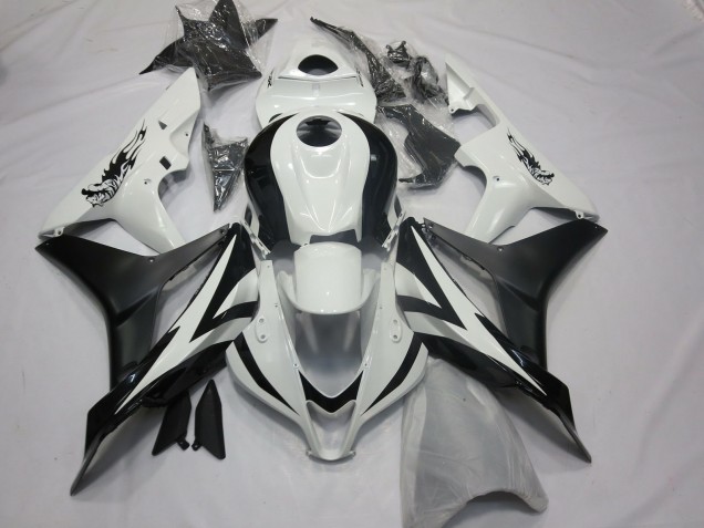 Carenados Moto Honda CBR600RR 2007-2008 - Blanco Negro Mate OEM Estilo Fabricantes