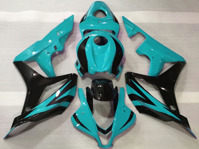 Carenados Moto Honda CBR600RR 2007-2008 - Cian Azul Negro Brillante OEM Estilo Fabricantes