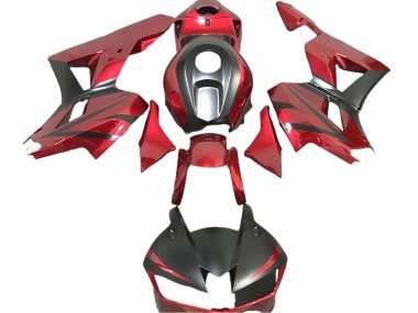 Carenados Moto Honda CBR600RR 2013-2023 - Rojo Profundo Negro Mate Fabricantes