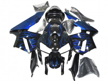 Carenados Moto Honda CBR600RR 2005-2006 - Negro Brillante Azul Llama Fabricantes