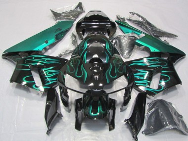 Carenados Moto Honda CBR600RR 2005-2006 - Negro Brillante Azul Verdoso Llama Fabricantes