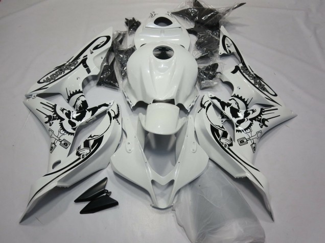 Carenados Moto Honda CBR600RR 2007-2008 - Blanco Negro Fabricantes