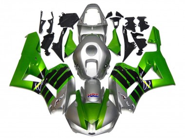 Carenados Moto Honda CBR600RR 2013-2023 - Plata Verde Negro Brillante HRC Fabricantes